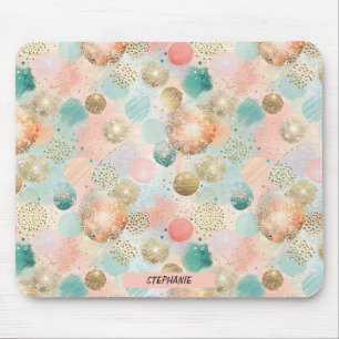 Pastel Confetti Glitter Abstract Pattern Mouse Mat