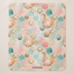 Pastel Confetti Glitter Abstract Pattern Sherpa Blanket