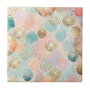 Pastel Confetti Glitter Abstract Pattern Tile