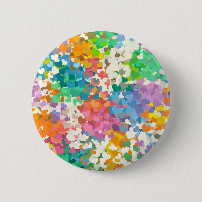 Pastel Confetti Hearts 6 Cm Round Badge (Front)