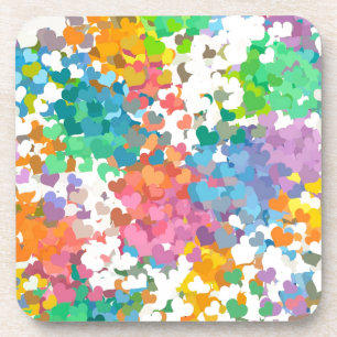 Pastel Confetti Hearts Coaster