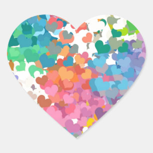 Pastel Confetti Hearts Heart Sticker