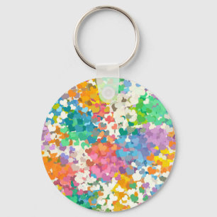 Pastel Confetti Hearts Key Ring