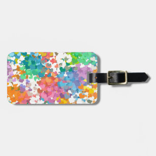Pastel Confetti Hearts Luggage Tag