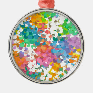 Pastel Confetti Hearts Metal Tree Decoration