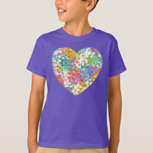 Pastel Confetti Hearts Purple T-Shirt