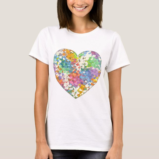 Pastel Confetti Hearts T-Shirt (Front)