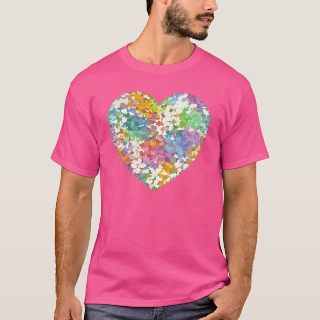 Pastel Confetti Hearts T-Shirt (Front)
