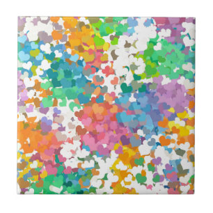 Pastel Confetti Hearts Tile