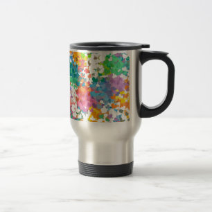 Pastel Confetti Hearts Travel Mug
