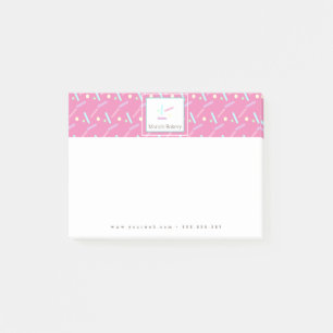 Pastel Confetti Sprinkles Bakery Cake Logo Post-it Notes