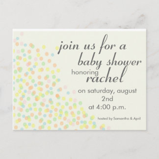 Pastel Confetti Stationary Invitation Postcard