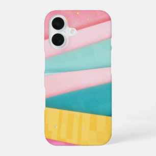 Pastel Confetti Stripes iPhone 16 Case
