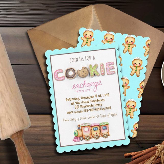 Pastel Cookie Exchange Invite, Holiday Baking Swap Invitation (Creator Uploaded)