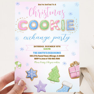Pastel Cookies Exchange Party Invitation