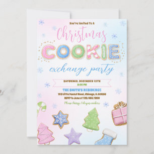 Pastel Cookies Exchange Party Invitation