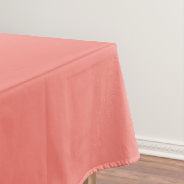 Pastel Coral Pink Solid Colour | Classic Elegant  Tablecloth (In Situ)