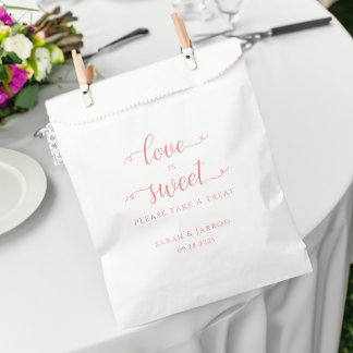 Pastel Coral Pink Sweet Treat Wedding Favour Bags