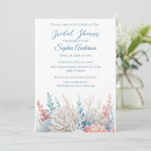 Pastel Coral Reef- Bridal Shower- Invitation