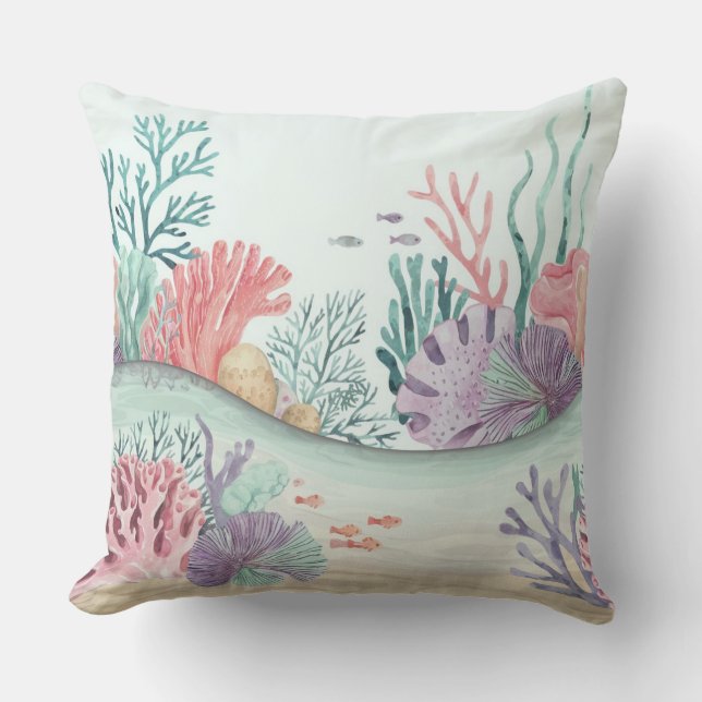 Pastel Coral Reef Cushion (Front)