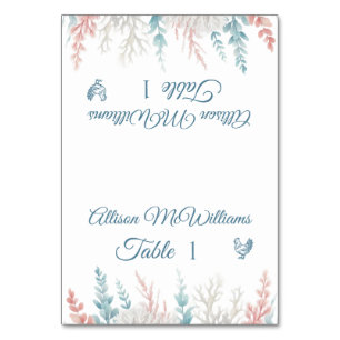 Pastel Coral Reef-Poultry Icon-Wedding- Table Number