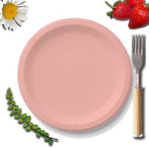 Pastel Coral Reef Solid Colour   Classic   Elegant Paper Plate