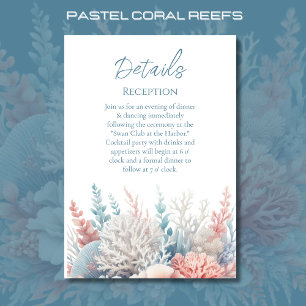 Pastel Coral Reefs-Beach Wedding Details- Enclosure Card