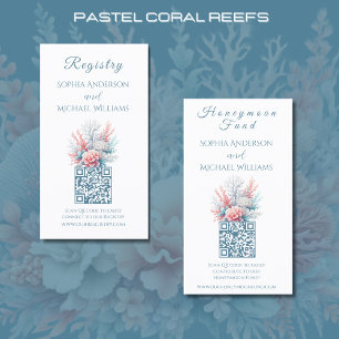Pastel Coral Reefs-Registry-Honeymoon Business Card