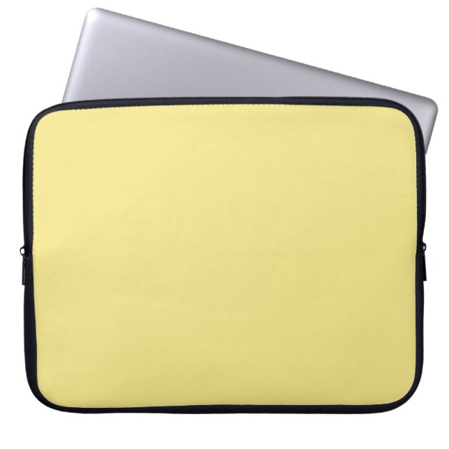 Pastel corn yellow background ready to customize laptop sleeve (Front)