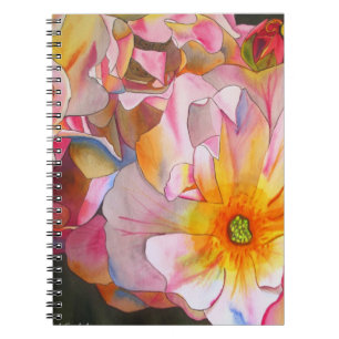 Pastel Cornelia Rose watercolor art painting Notebook