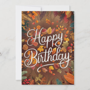 Pastel Cosy Wish Autumn Fall Happy Birthday Card