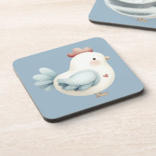 Pastel Cottagecore Chicken Coaster