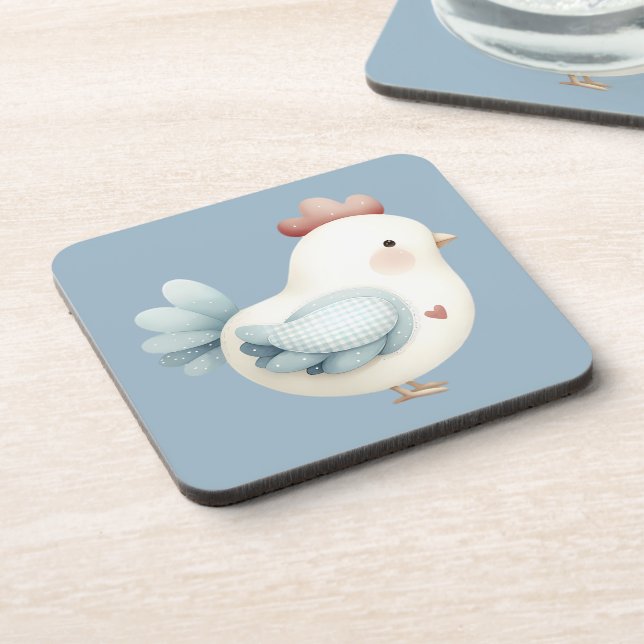 Pastel Cottagecore Chicken Coaster (Left Side)