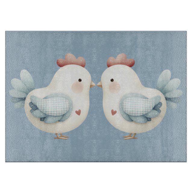Pastel Cottagecore Chicken Cutting Board (Front)