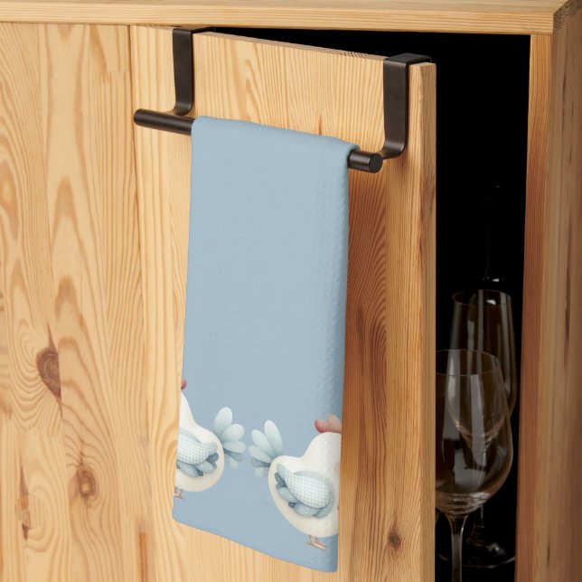 Pastel Cottagecore Chicken Tea Towel (Thirds Fold)