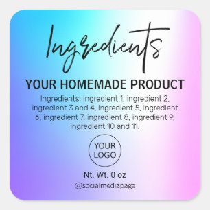 Pastel Cotton Candy Ingredient Labels