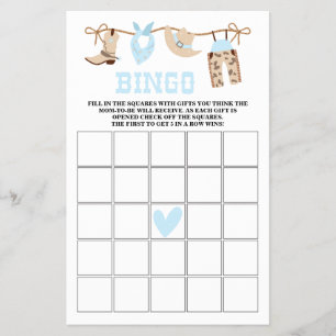 Pastel Cowboy Baby Shower Games Flyer