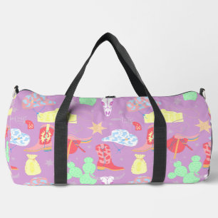 pastel cowgirl wild west saloon duffle bag