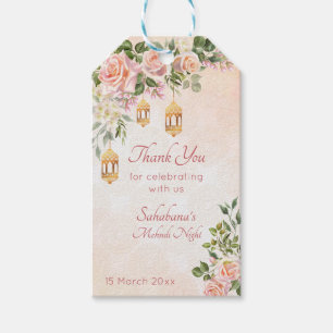 Pastel cream pink roses with Moroccan lanterns Gift Tags