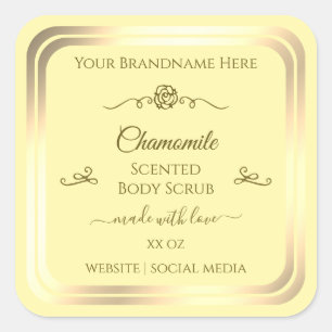 Pastel Cream Product Label Gold Frame Vintage Rose