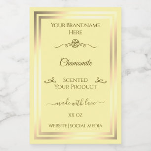 Pastel Cream Product Label Gold Frame Vintage Rose
