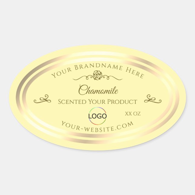 Pastel Cream Product Label Gold Frame with Logo (Front)