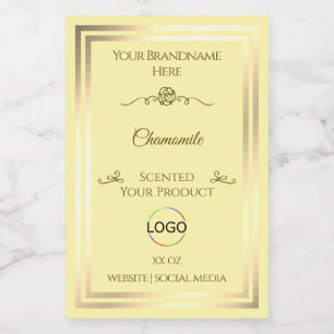 Pastel Cream Product Label Gold Frame with Logo