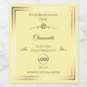 Pastel Cream Product Label Gold Frame with Logo