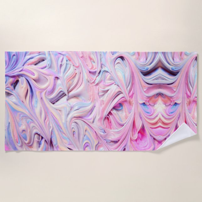 Pastel Creamy Frosting  Beach Towel (Front)