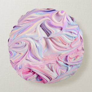 Pastel Creamy Frosting  Round Cushion