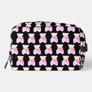 Pastel Creepy Cute Teddy Bear Seamless Pattern on  Dopp Kit