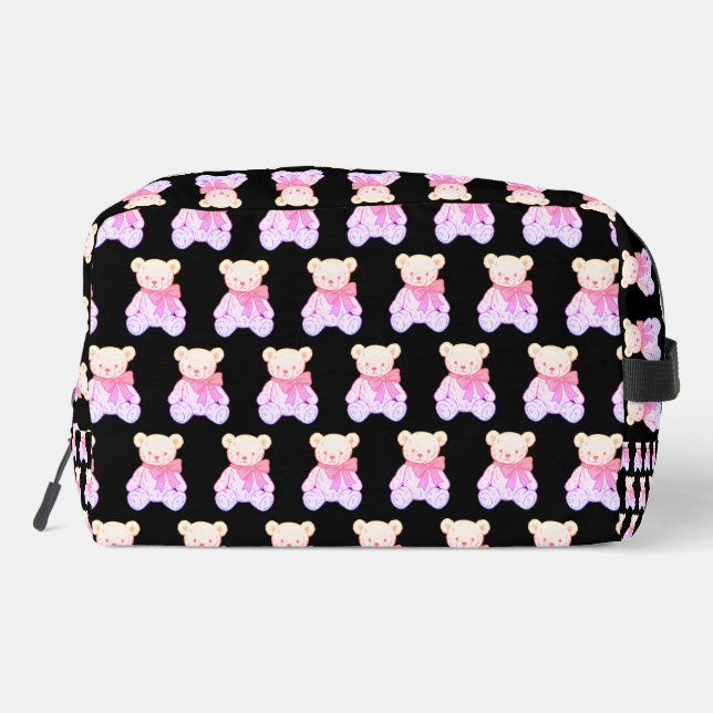 Pastel Creepy Cute Teddy Bear Seamless Pattern on  Dopp Kit (Back)