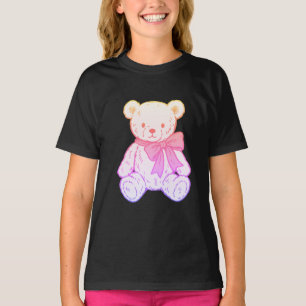 Pastel Creepy Cute Teddy Bear Seamless Pattern on T-Shirt