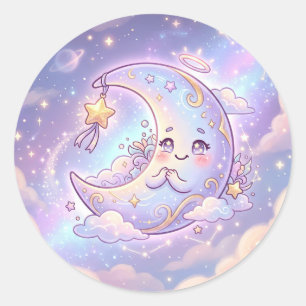 Pastel Crescent Moon Sticker